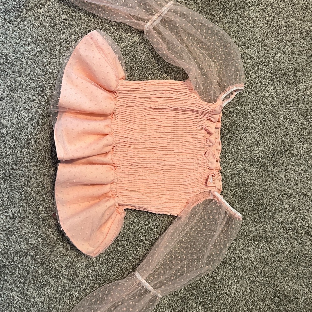 Orange Puffy sleeve top